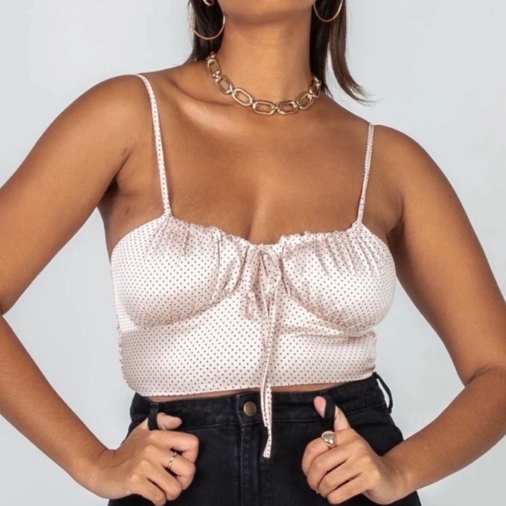 Princess Polly Pink Polka Dot Top